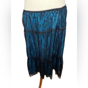 Sundance Blue and Black Lace Skirt